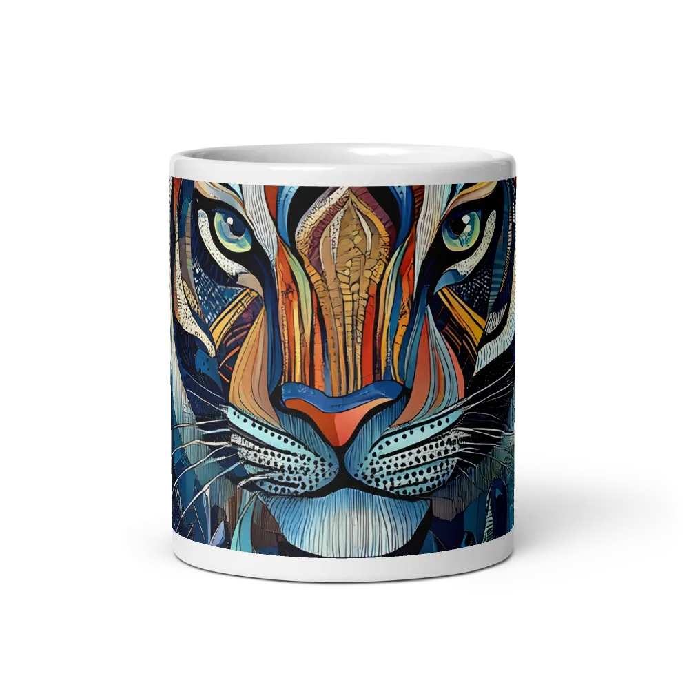 Ornamental Tiger in Teal and Orange