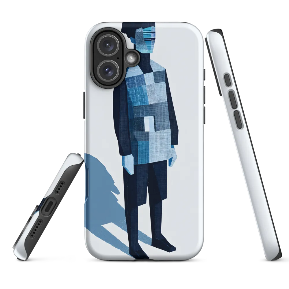 Geometric Human Figure in Blue