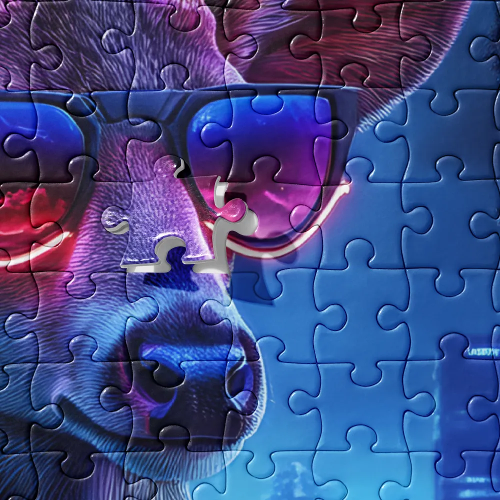 Cyberpunk Stag 
 Jigsaw Puzzle in Tin Box