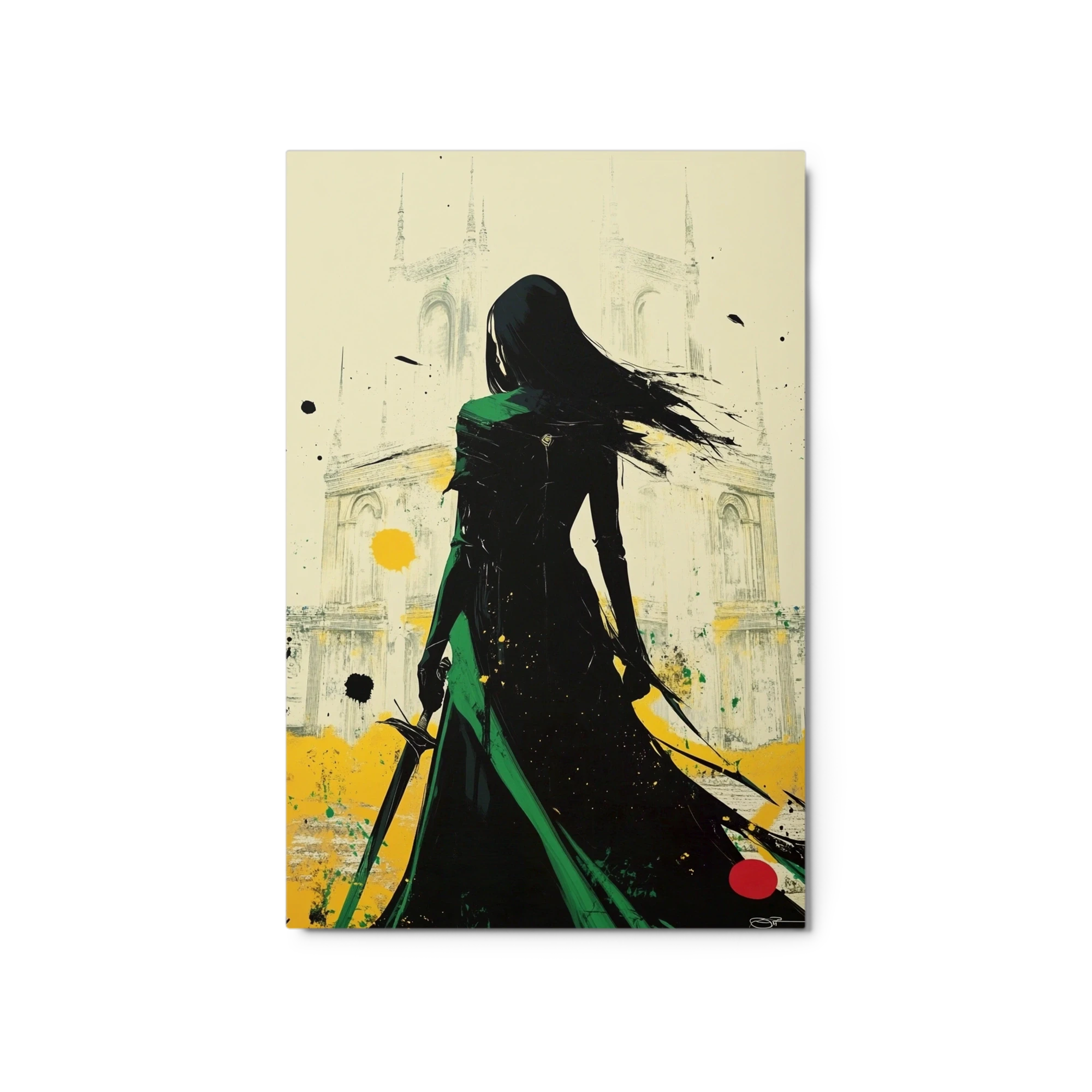 Silhouette of a Woman with Sword