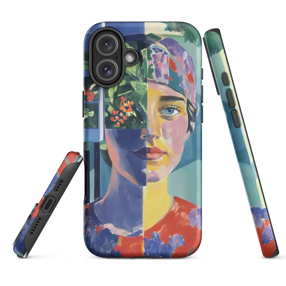 Modernist Portrait with Botanical Elements