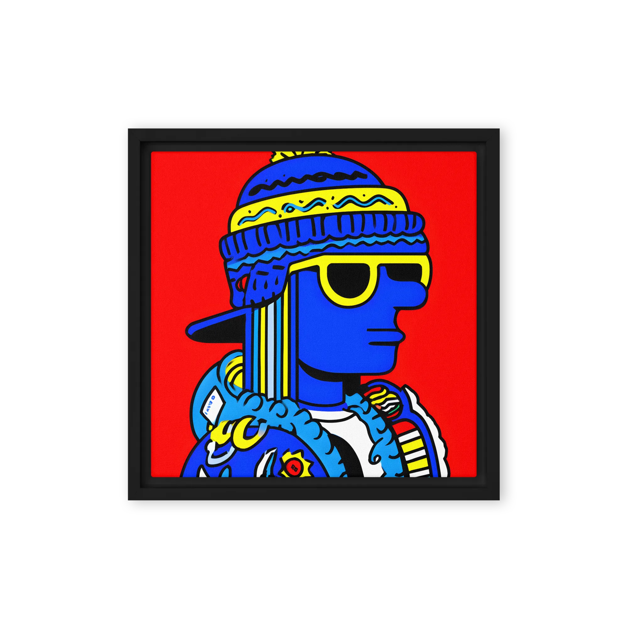 Beanie Boy 
 Canvas with Black Frame