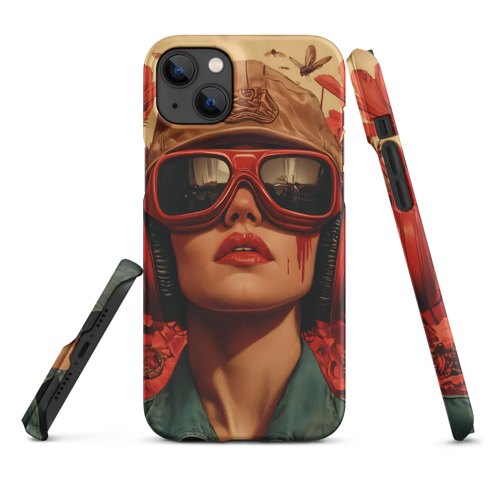 Surreal Woman in Red Headphones | Phone Case