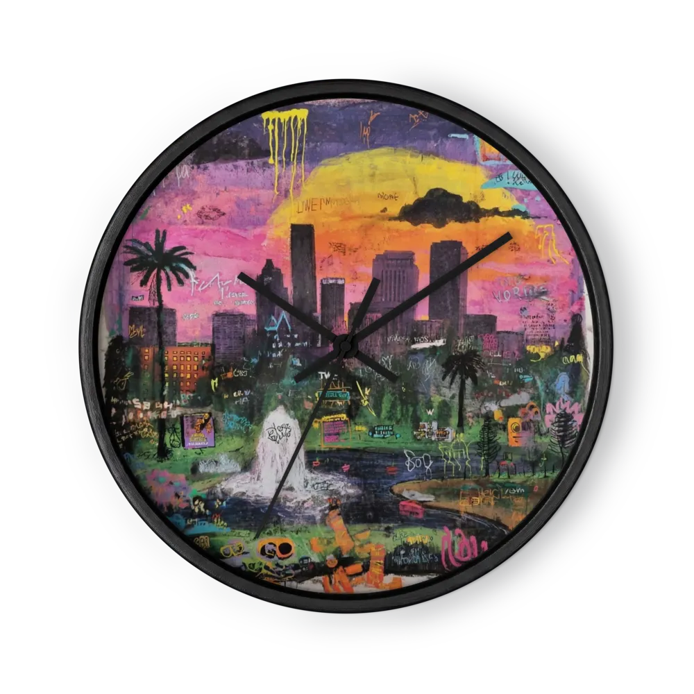 Urban Sunset Pulse | Wall Clock