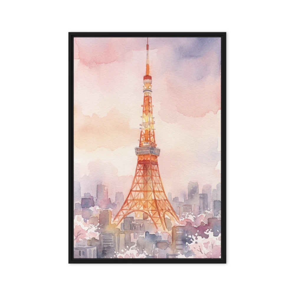 Tokyo Tower Sakura Sunset | Art Print
