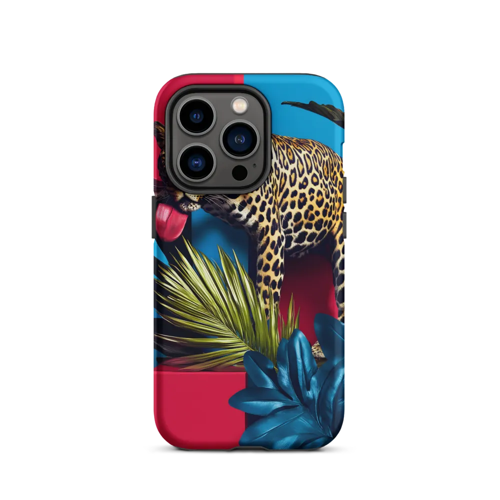 Playful Leopard in Vibrant Paradise | Phone Case