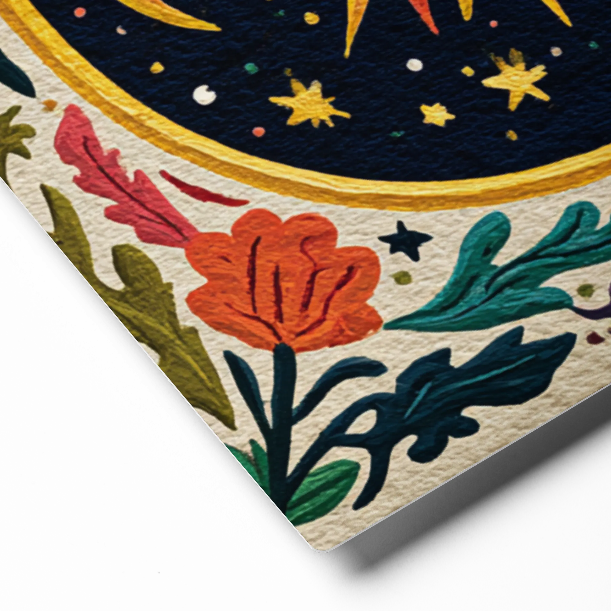 Celestial Bloom 
 Canvas with White Frame