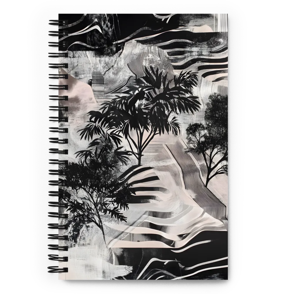 Monochrome Textured Landscape 
 Spiral Notebook | 140 pages