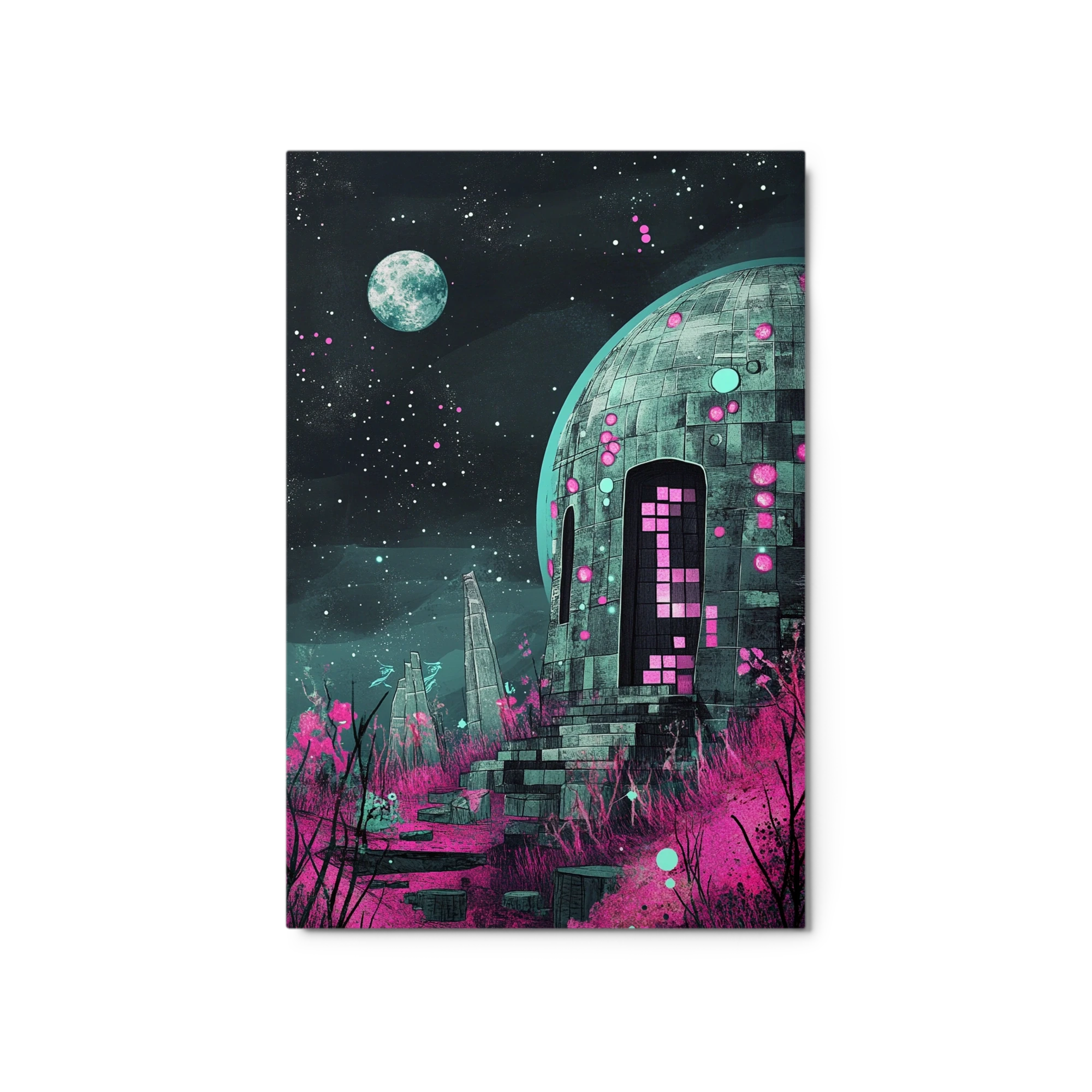 Cosmic Outpost on a Magenta Planet