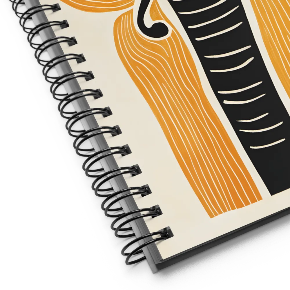 Stylized Elephant Linocut 
 Spiral Notebook | 140 pages