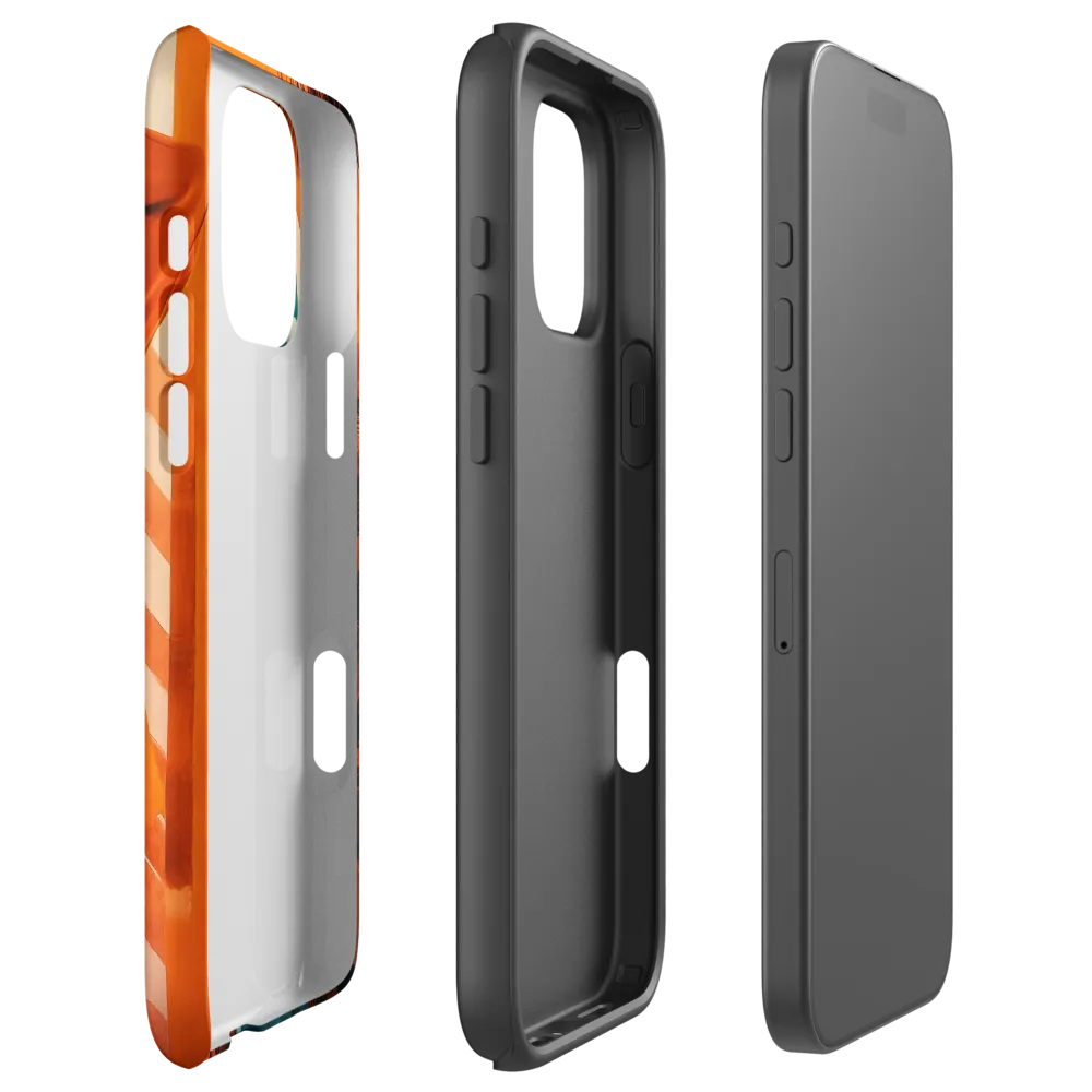 Surreal Fashion Model in Orange Suit | Phone Case