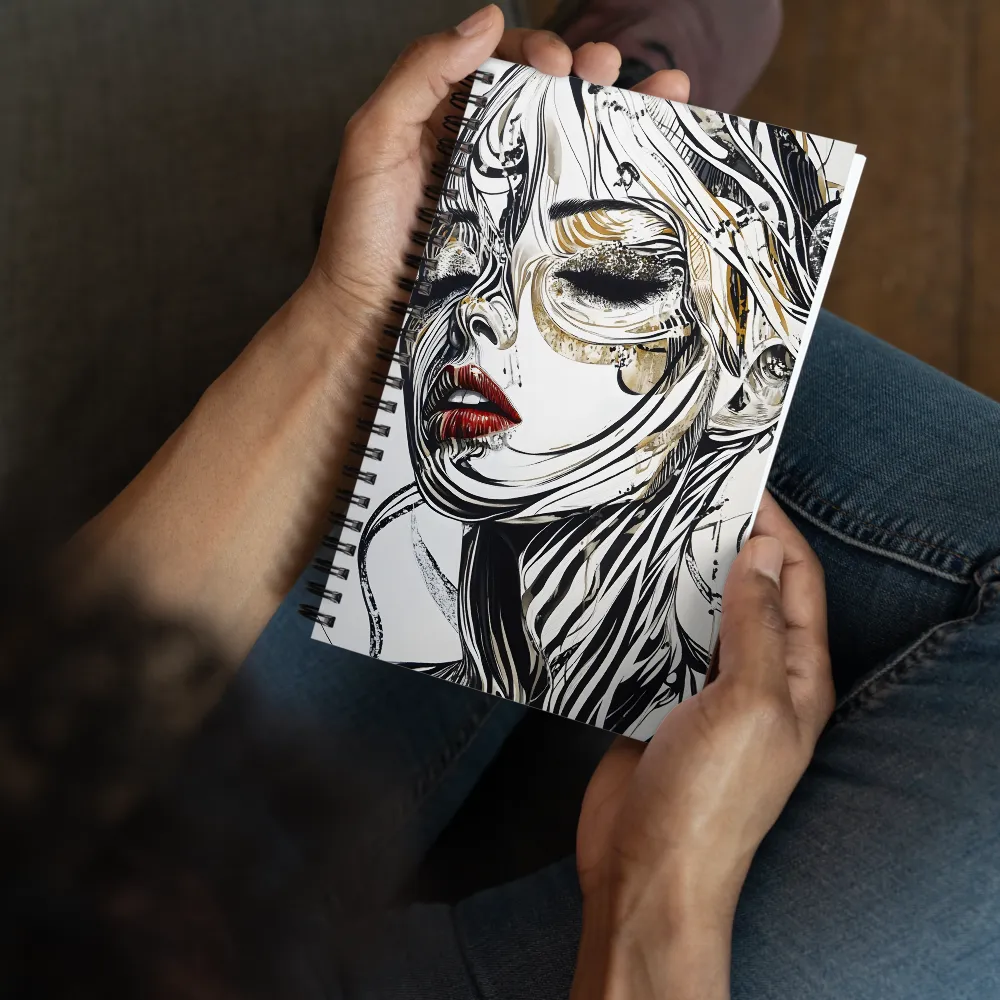 Flowing Lines Portrait 
 Spiral Notebook | 140 pages
