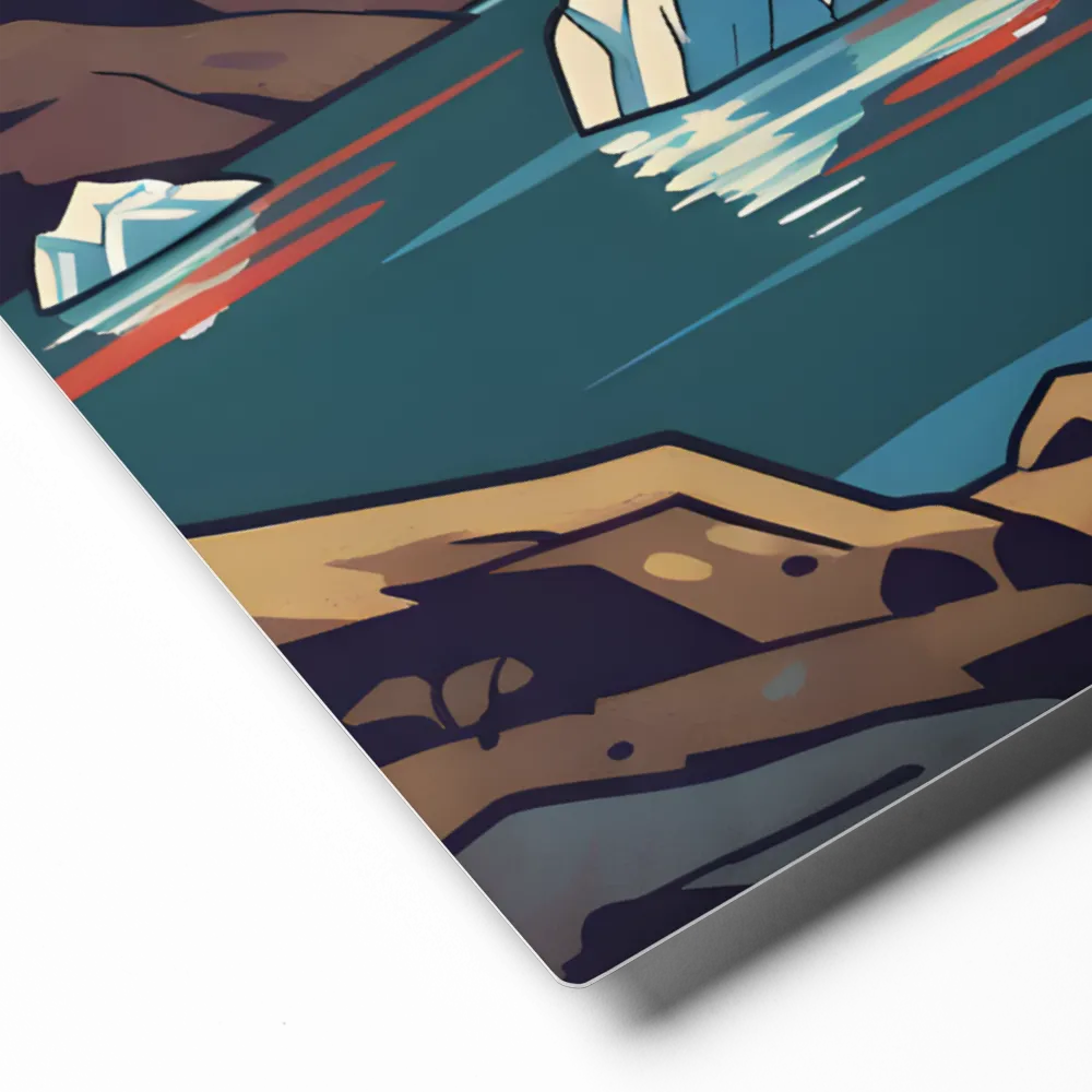 Glacier Peak Reflection 
 Poster with Red oak Frame | 12″x 16″