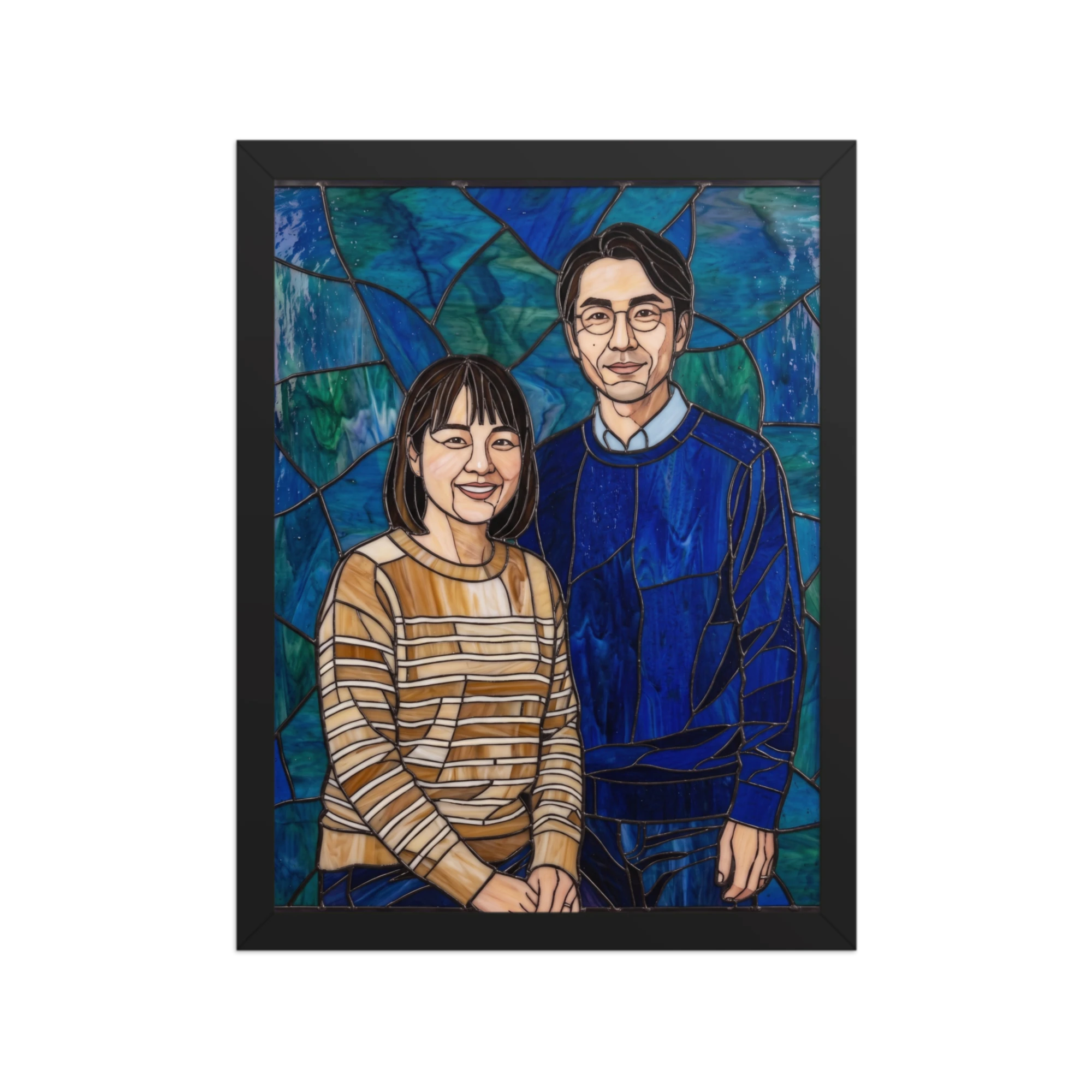 Stained Glass Couple Portrait — example