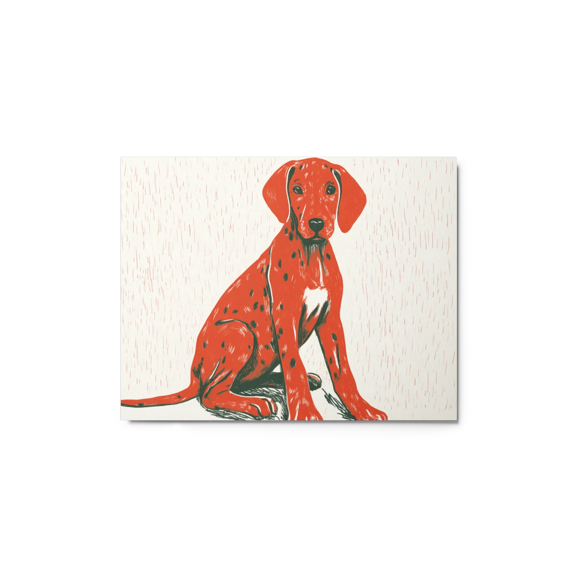 Red Spotted Hound Linocut