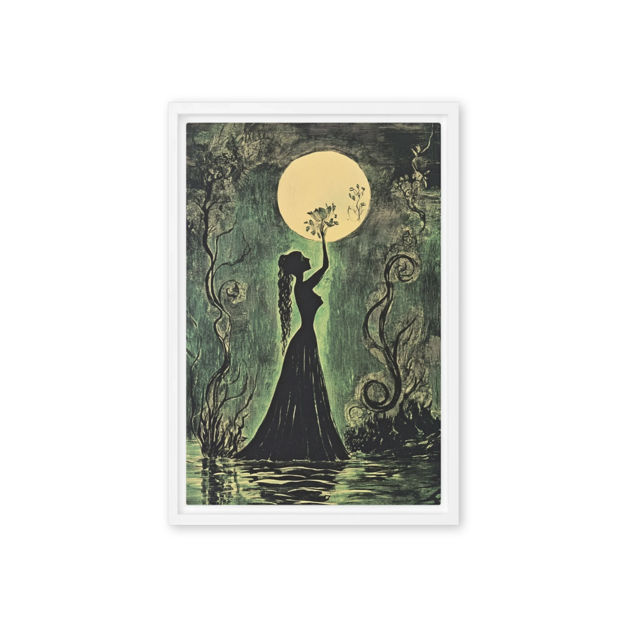 Lunar Bloom's Embrace | Art Print