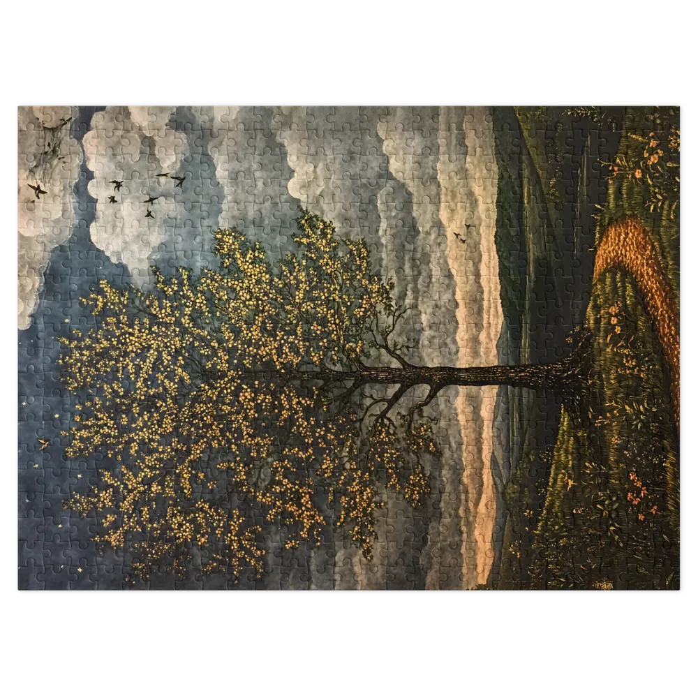 The Golden Tree's Path 
 Jigsaw Puzzle in Tin Box