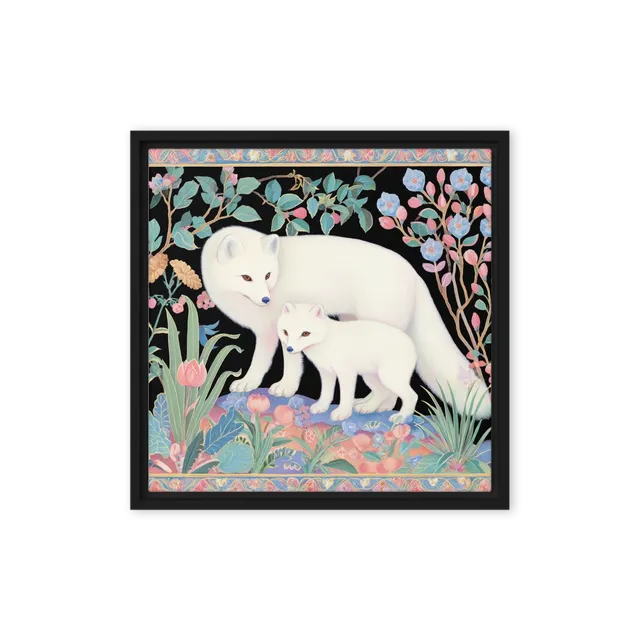 White Foxes in Botanical Garden | Art Print