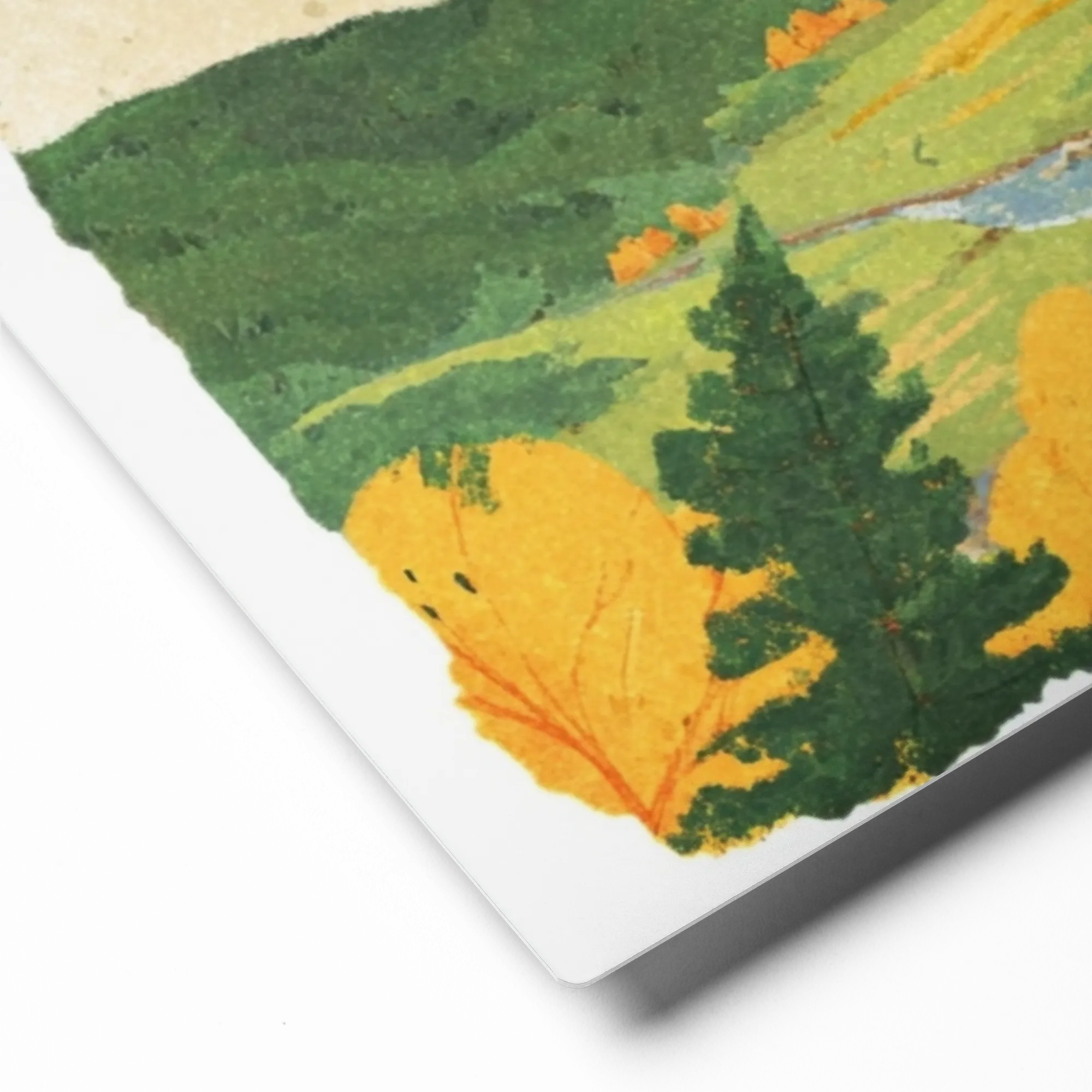 Serene Valley Stream 
 Poster with Red oak Frame | 12″x 12″