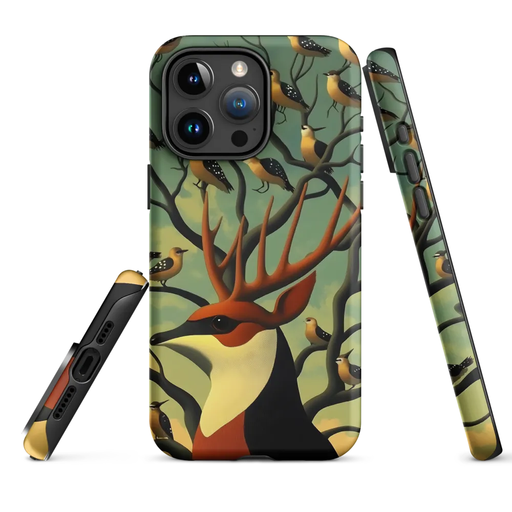 Surreal Bird with Antlers Design | Phone Case