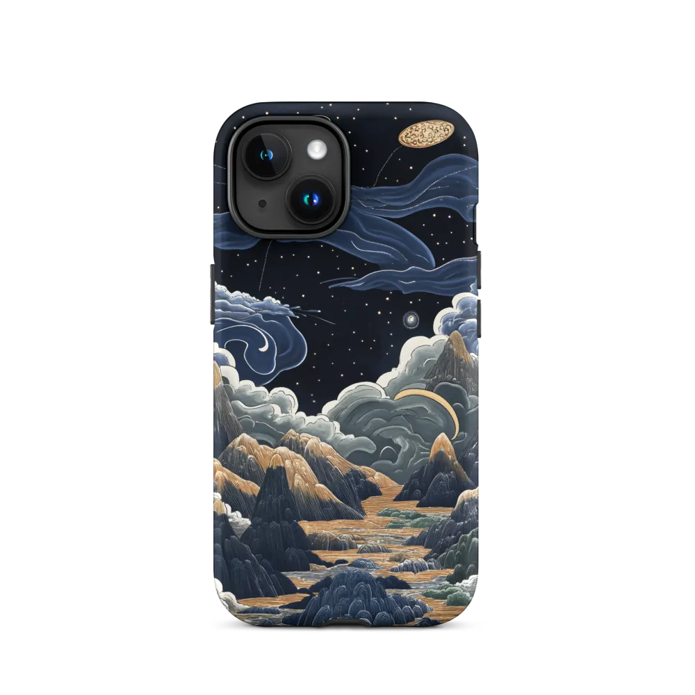 Mountain Landscape with Red Planet | Phone Case