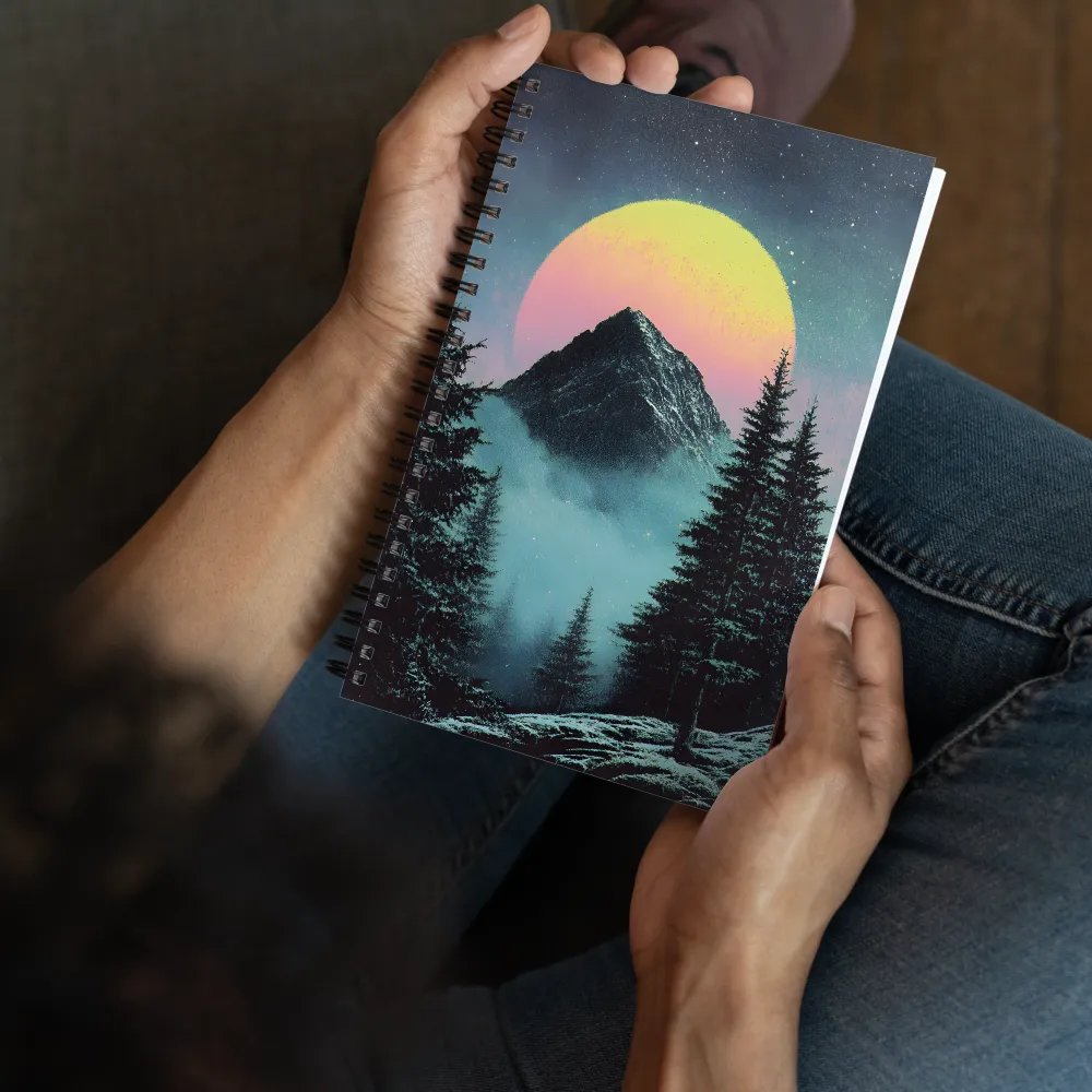Retro Mountain Night 
 Spiral Notebook | 140 pages