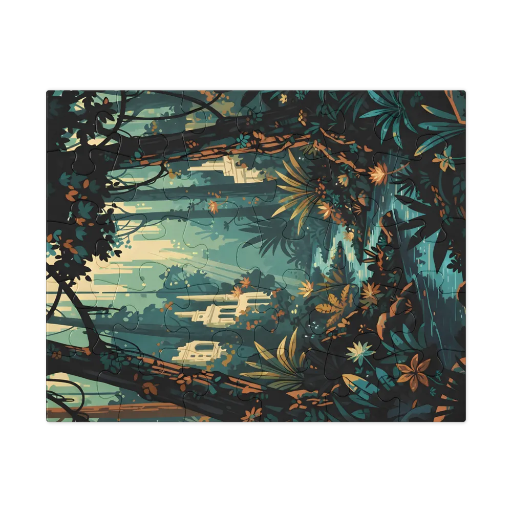 Lost City in the Jungle 
 Jigsaw Puzzle in Tin Box