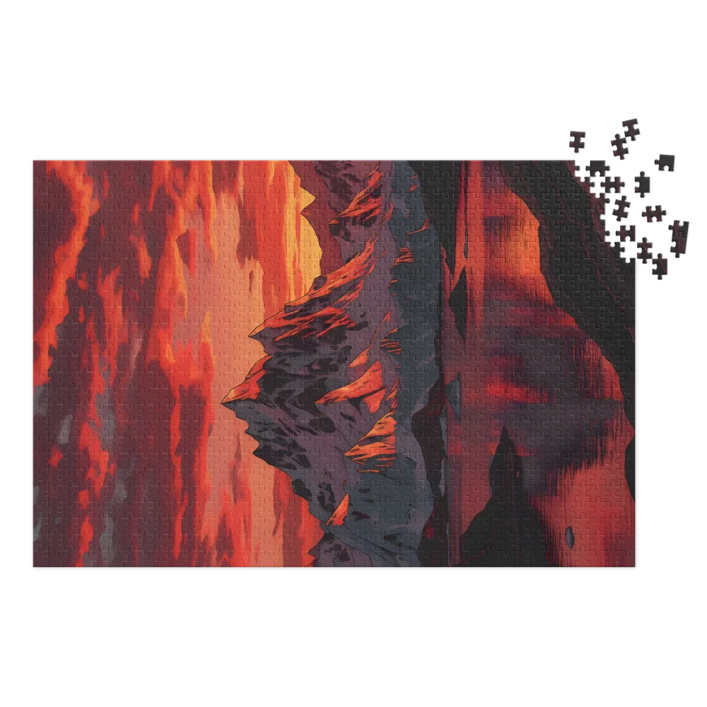 Riflesso Alpino del Tramonto 
 Puzzle in scatola di metallo