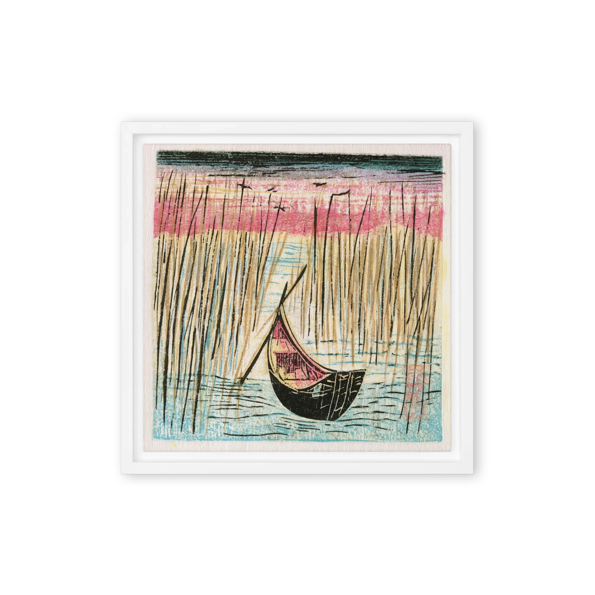 Tranquil Reeds and Boat