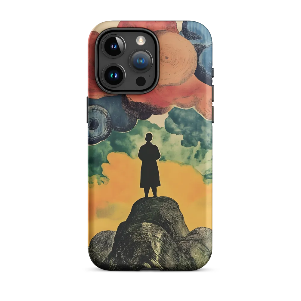 Silhouette on a Colorful Cloudy Landscape | Phone Case