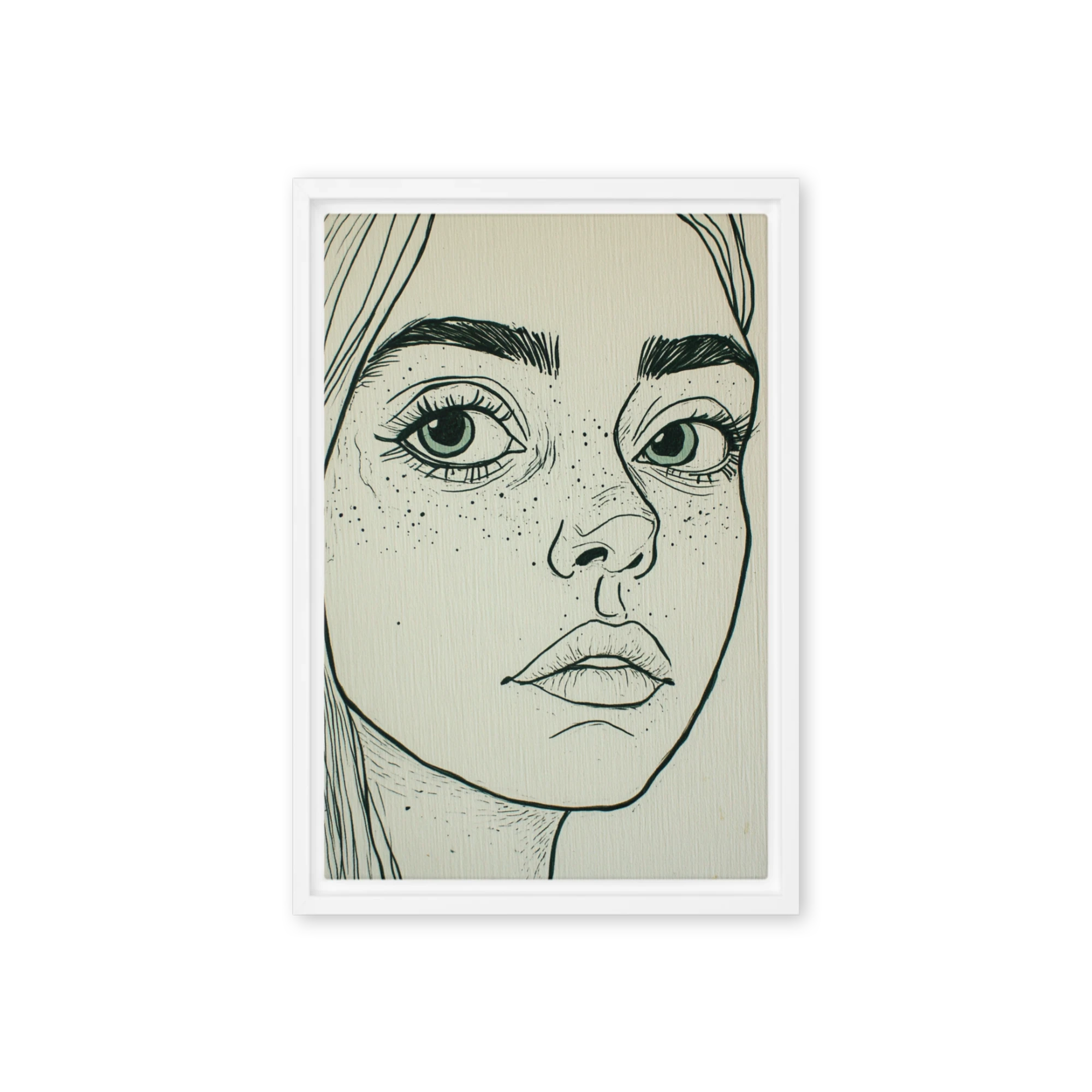 Minimalistic Line Art Portrait of a Girl