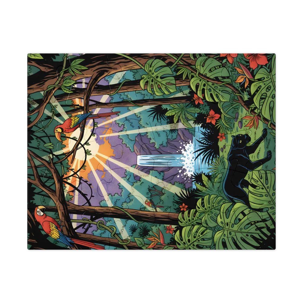 Panther's Jungle Realm 
 Jigsaw Puzzle in Tin Box