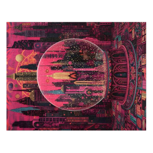 Magenta City Globe | Jigsaw Puzzles