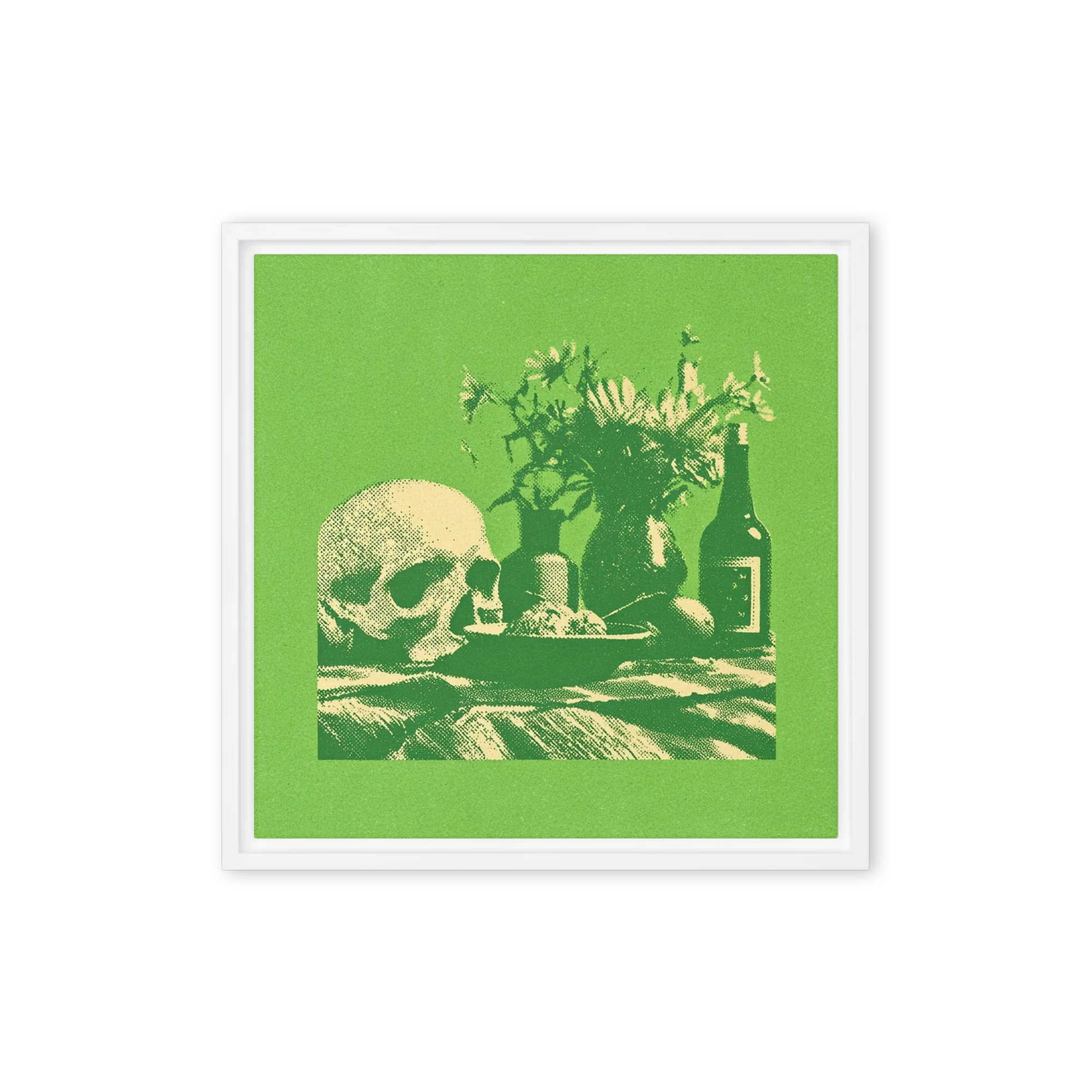 Green Vanitas with Skull