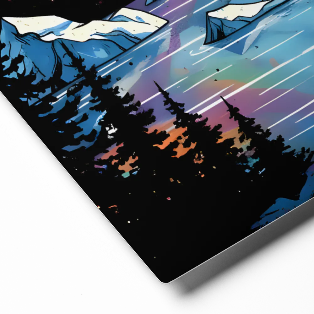 Psychedelic Mountain Aurora | Art Print
