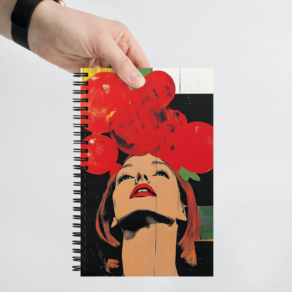 Pop Art Woman with Red Fruit Headpiece 
 Spiral Notebook | 140 pages