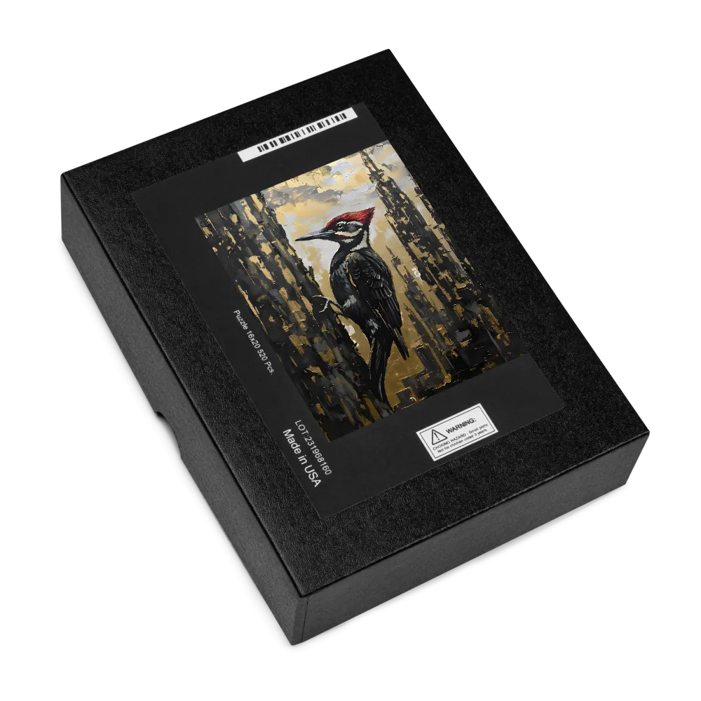 Gilded Woodpecker 
 Jigsaw Puzzle in Tin Box