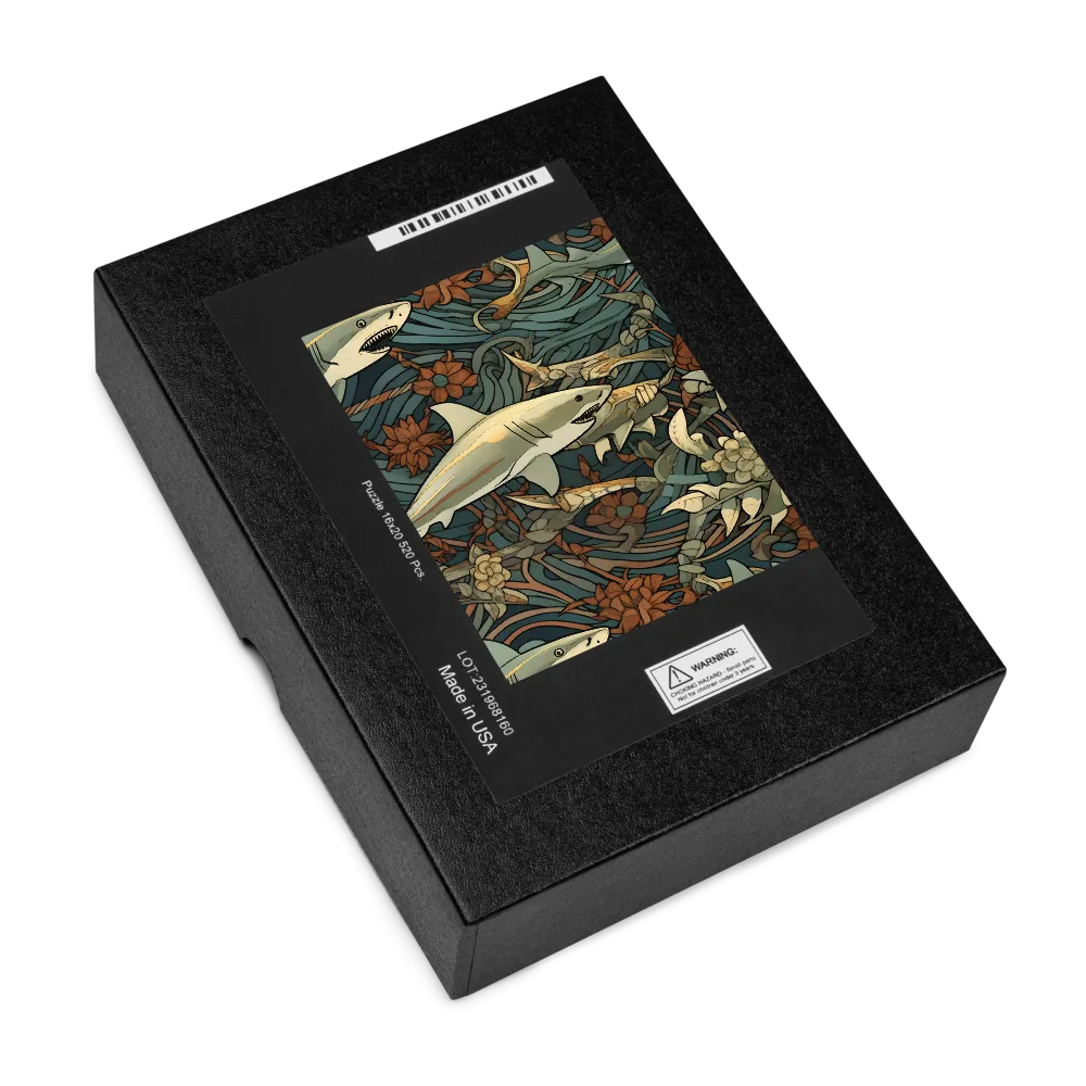 Art Nouveau Shark Pattern 
 Jigsaw Puzzle