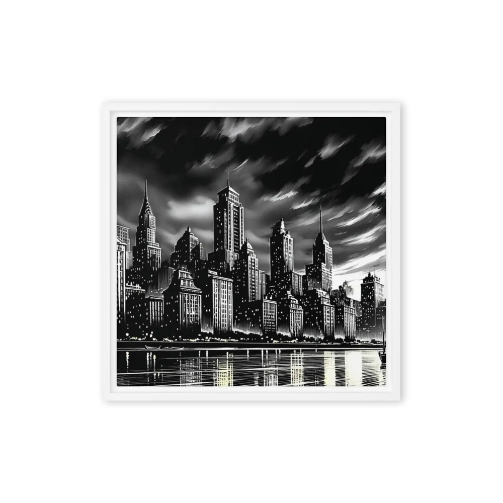 Monochrome Metropolis 
 Poster with Black Frame | 14″x 14″