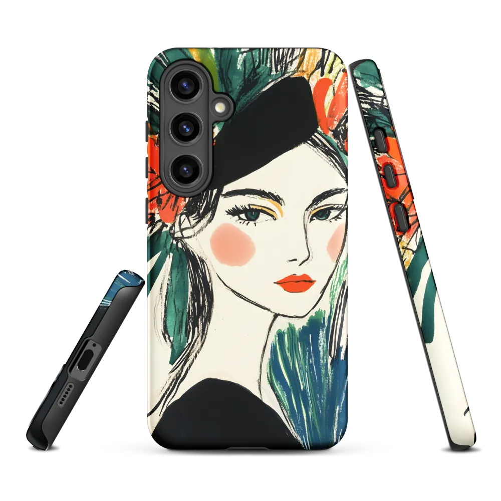 Floral Fashion Portrait | Phone Case