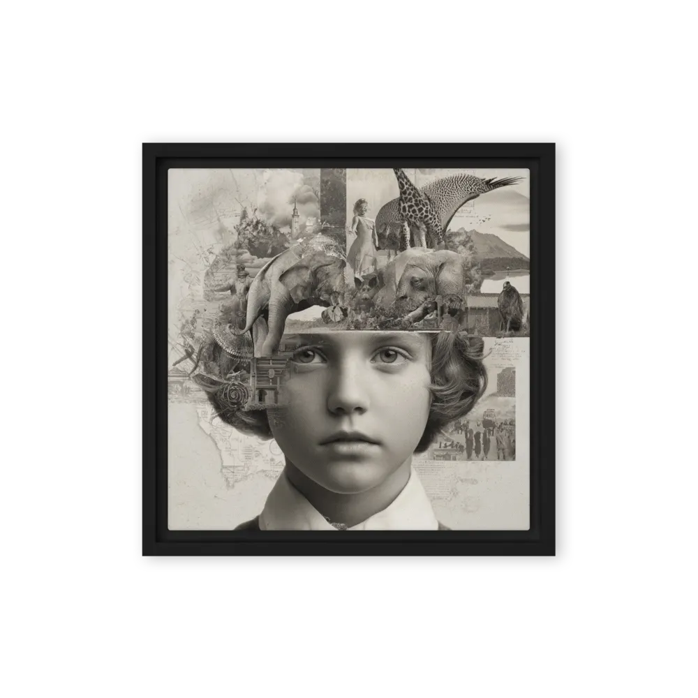 The Explorer's Mind 
 Poster with Red oak Frame | 18″x 18″