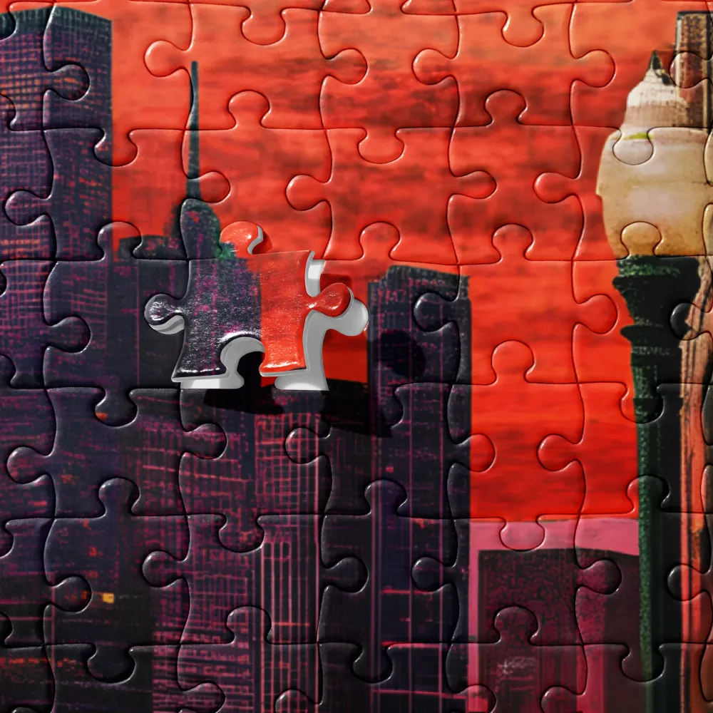 Crimson Apocalypse City 
 Jigsaw Puzzle