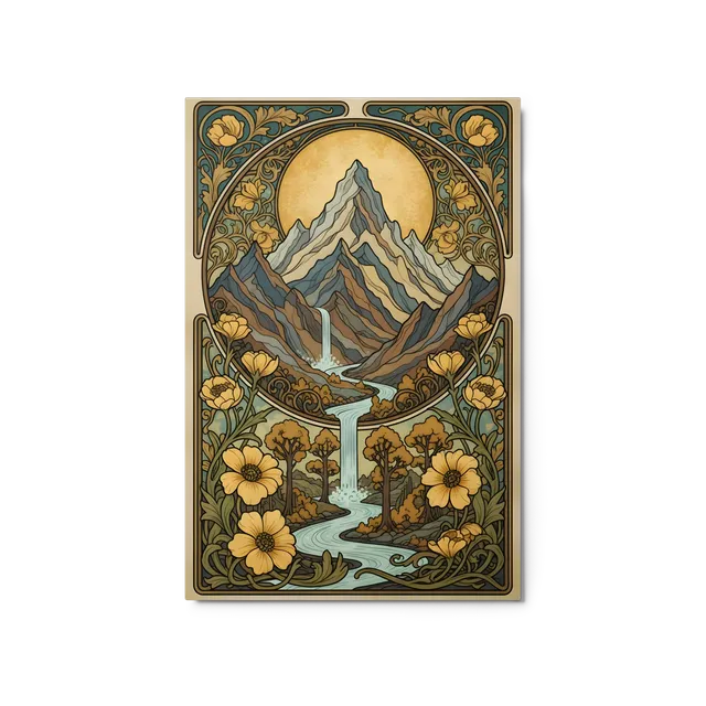 Art Nouveau Mountain Flow | Art Print