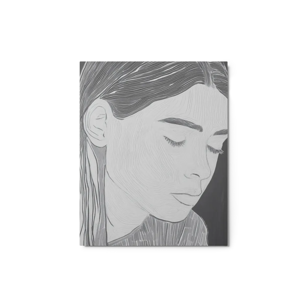 Contemplative Line Art Portrait | Art Print