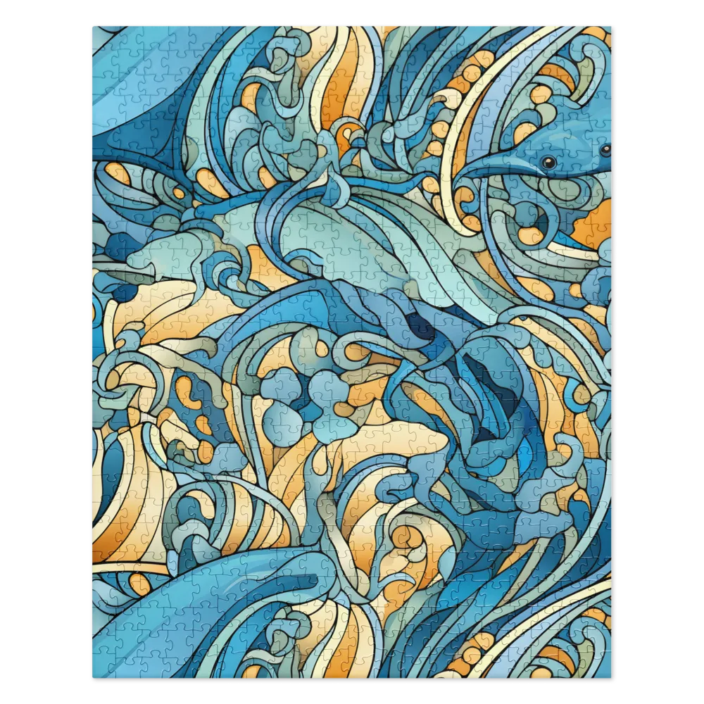 Ocean Current Mosaic 
 Jigsaw Puzzle in Tin Box