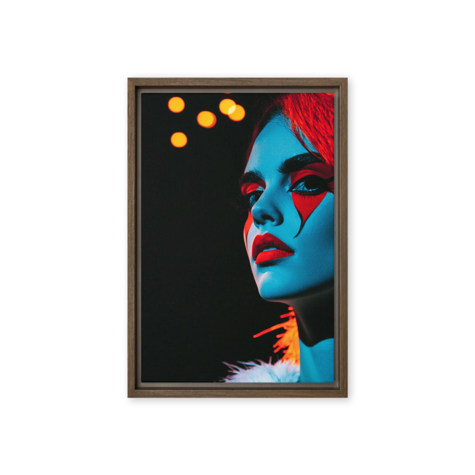 Bold Portrait with Red and Blue Makeup