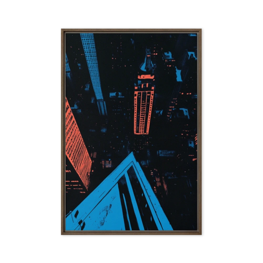 Nocturnal Cityscape in Blue and Orange