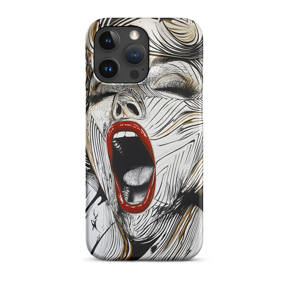 Expressive Portrait of a Screaming Woman | Phone Case