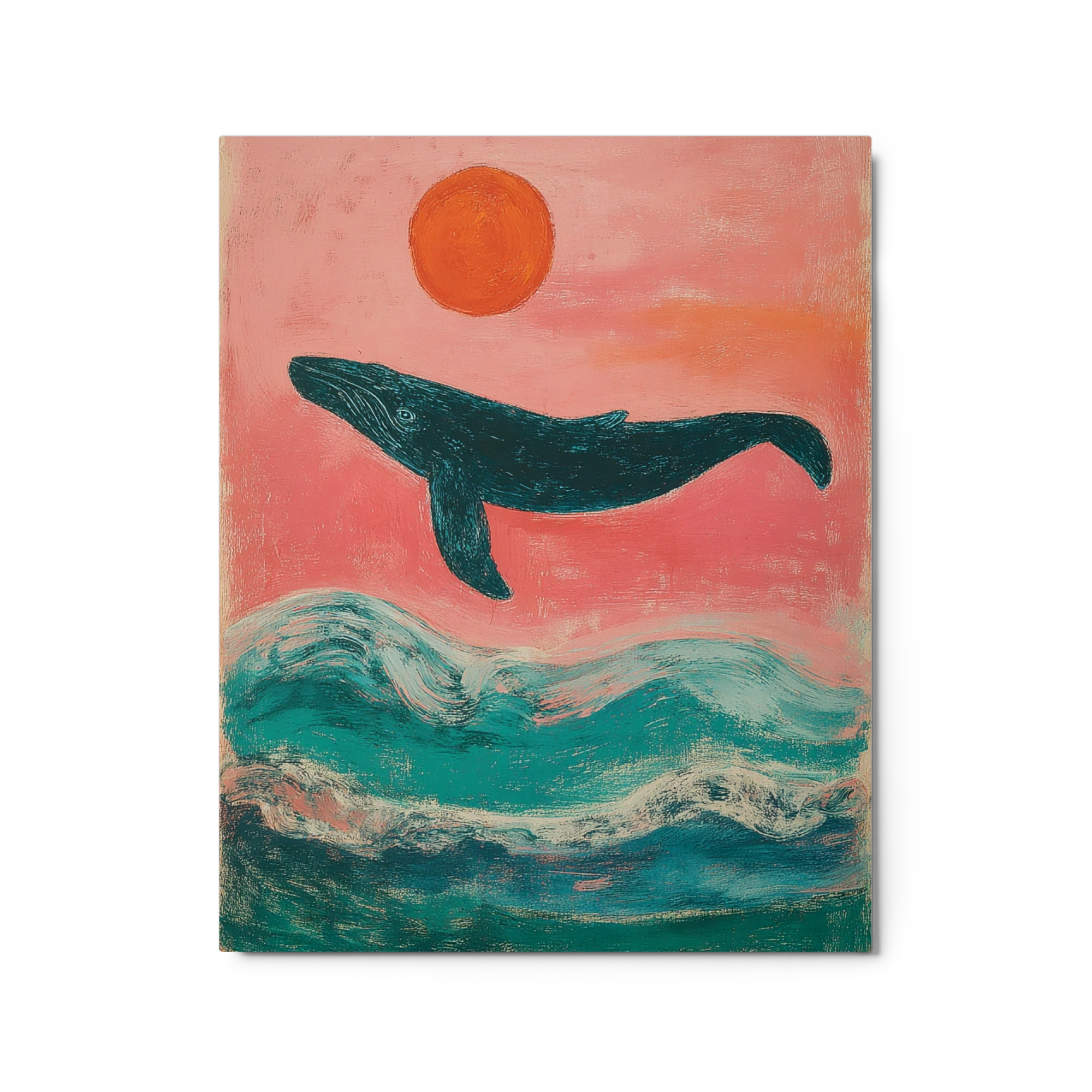 Whale and Crimson Sun