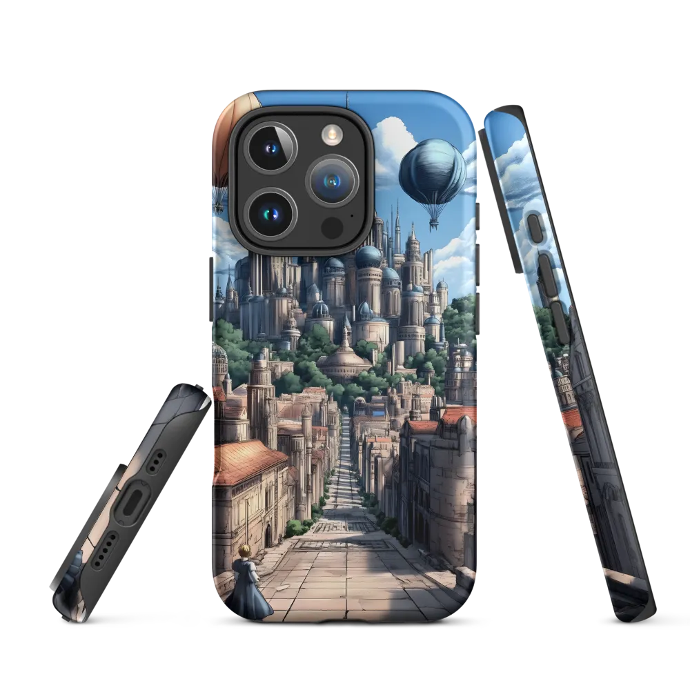 Fantasy Cityscape with Castle and Balloons